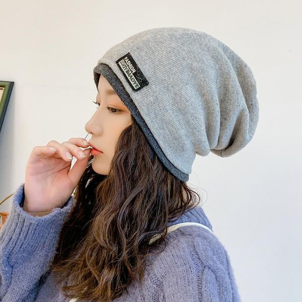 

beanie/skull caps female beanies wool hair winter hats for women casual autumn knitted beanie girl fashion bonnet cap soft hat, Blue;gray