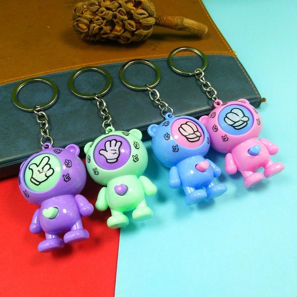 

selling practical bear pk key ring creative backpack pendant car key ring creative birthday gift keys multi-color selection, Silver