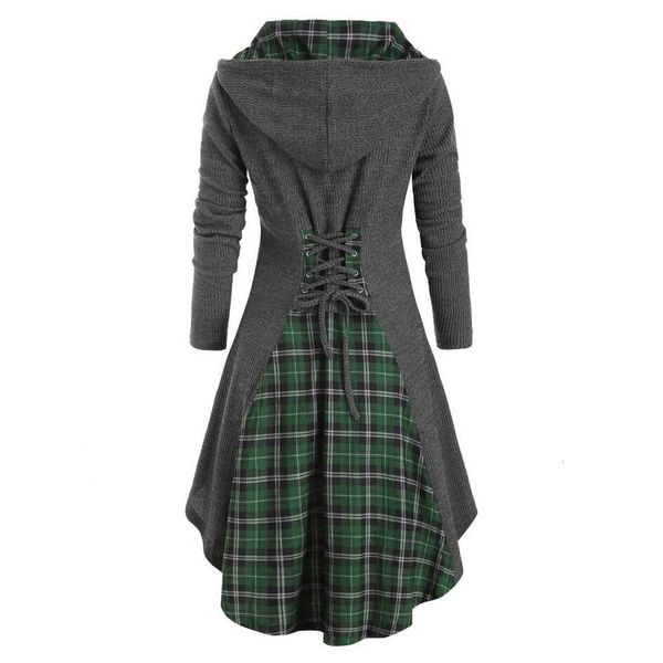 

5xl women blouse long sleeve plaid blouses button lace tunic dress blouses woman 2020 hooded casual ladies, White