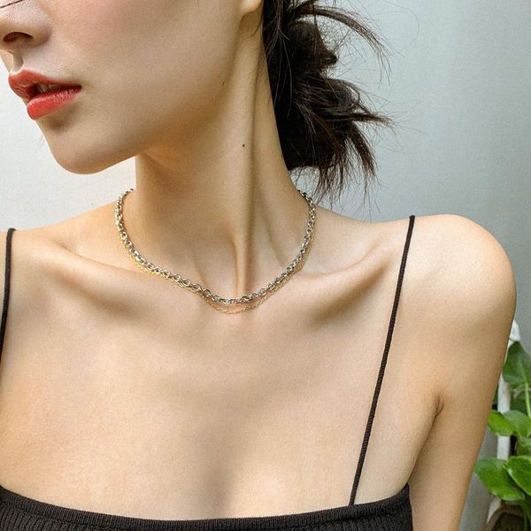 

chokers fashion simple jewelry star same paragraph justine clenquet chain choker necklace fairy luxury clavicle for women wedding gifts, Golden;silver