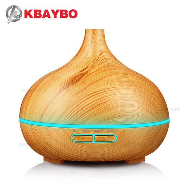 

kbaybo 300ml air humidifier essential oil diffuser wood grain aromatherapy diffusers aroma purifier mistmaker led light for home q1202