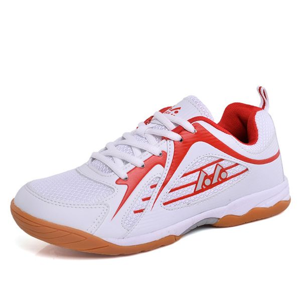 

genuine volleyball shoes for men indoor sports sneakers breathable cushioning badminton shoes mens anti-skid trainers d0597, White;red