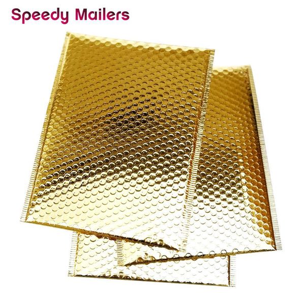

25pcs lot gold проложенные bubble конверты bubble metallic доставка mailer золото алюминиевой фольги мешок подарка упаковка wrap jllmqe sina