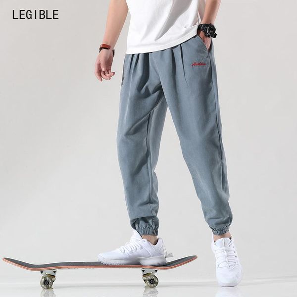 

legible harem pants men hip hop elastic waits joggers pant male trousers streetwear loose pants for men spring autumn, Black