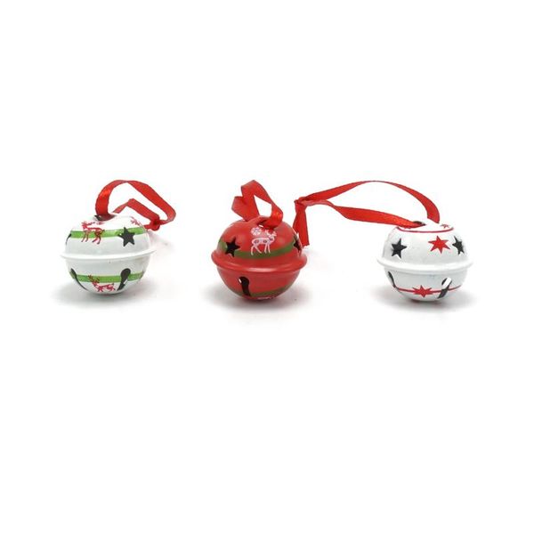 

christmas decoration 12pcs 3 types reindeer star metal small jingle bell for home 25mm merry christmas tree decor wmtpjc