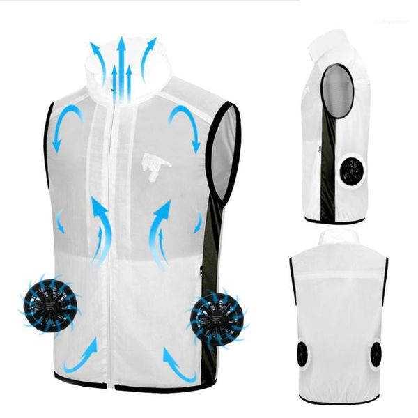 

summer air conditioning heatstroke countermeasures cooling suit vest high temperature protective outdoor working clothes 11, Black;white