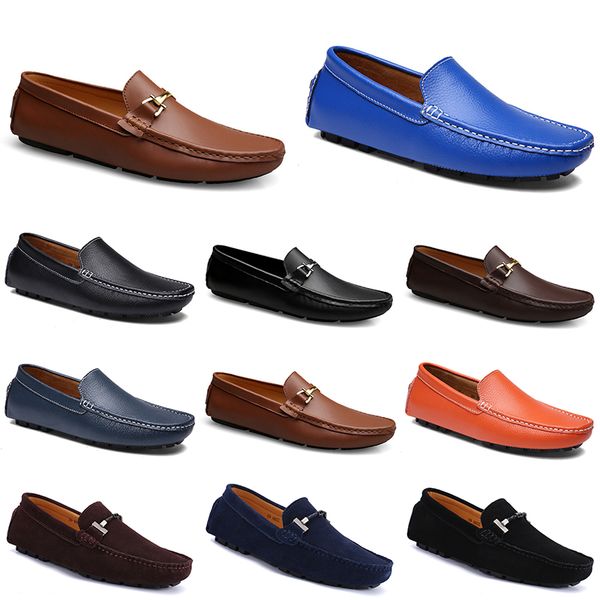 

leathers doudou men casual driving shoes breathable soft sole light tans black navys whites blues silver yellow grey footwear all-match outd