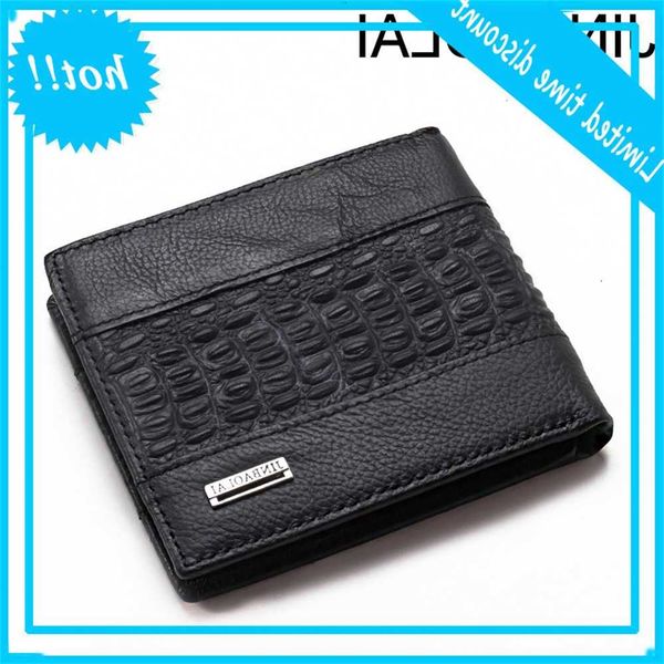 

new 2020 brand fashion design leather short bifold men credit card holder wallet men's portfolios