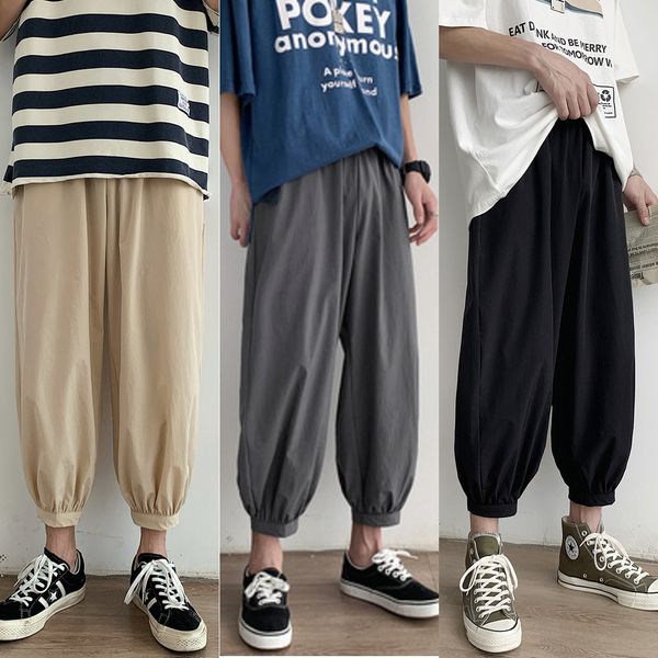 

lkvwa loose wide leg lantern corset thin point casual nine casual men summer for korean nine knicker pants trend pants for men ag0el, Blue