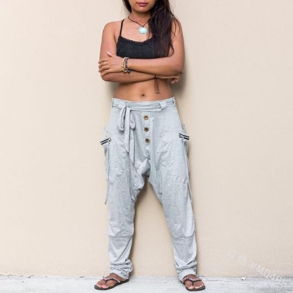 

women pants plus size cross summer loose sashes solid pockets pleated full length low waist lugentolo, Black;white