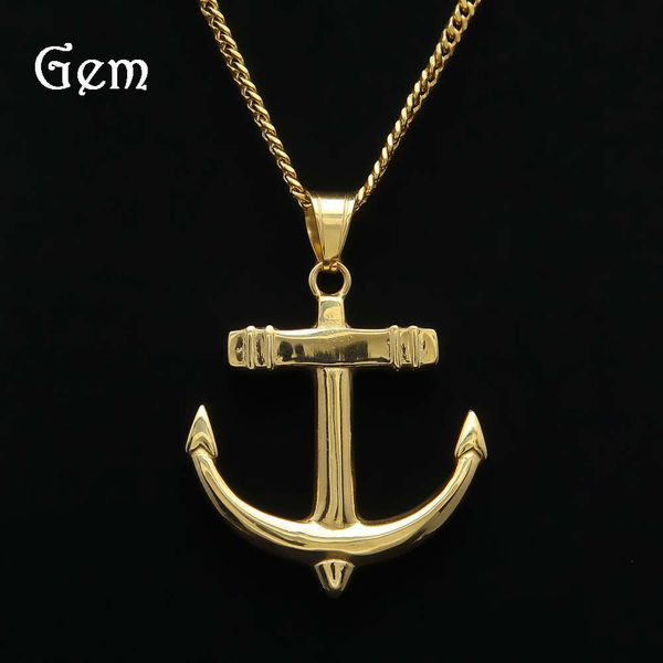 

cross anchor hip hop color preserving stainless steel pendant, Silver