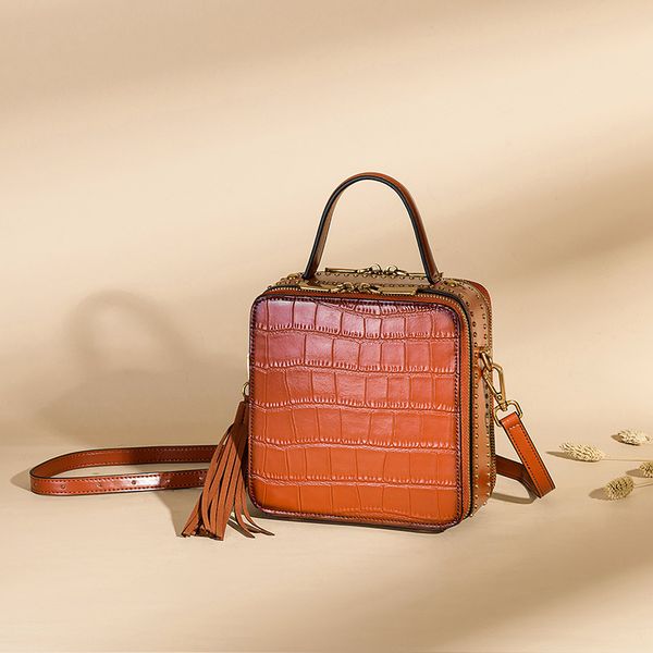 

luyo vintage натуральная кожа сумка крокодиловой сумки вскользь плеча crossbody сумки для женщин box сумки топ-ручка сак