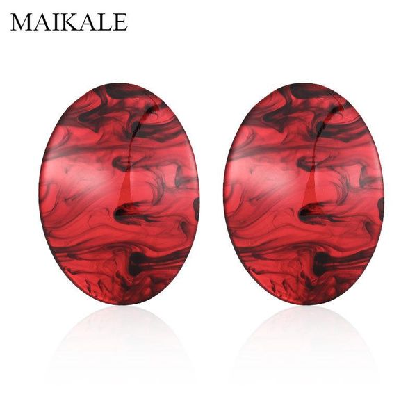 

stud maikale simple big acrylic resin oval earrings for women geometry tortoiseshell gifts acetate brincos, Golden;silver