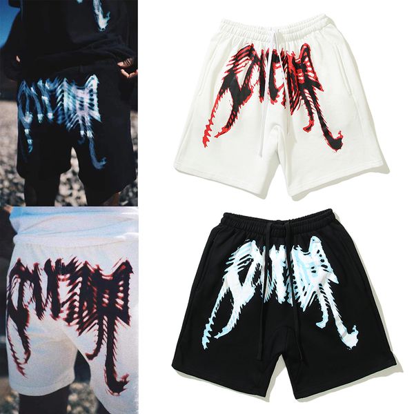 

2022 summer men shorts cotton jogging sport fitness male fashion hip hop running shorts streetwear, White;black
