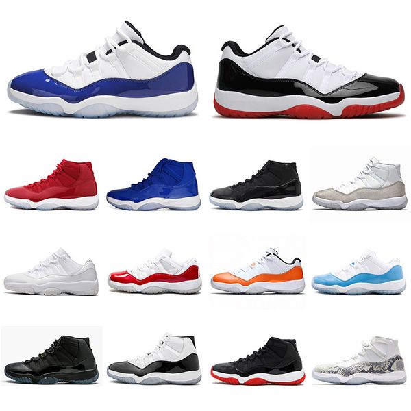 

ale low 11 bred 11s new jumpman 23 basketball shoes xi high concord 45 cap and gown space jam mens womens sneakers trainers, White;red
