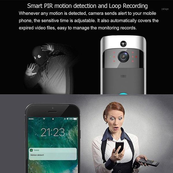 

doorbells wireless wifi door bell smart video phone visual ring intercom camera safety system1