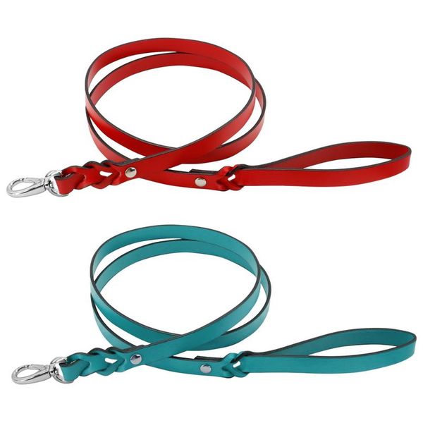 

leather braided dog leash pet puppy walking training lead pets dogs leashes belt for small medium large dogs traction ro bbyagc