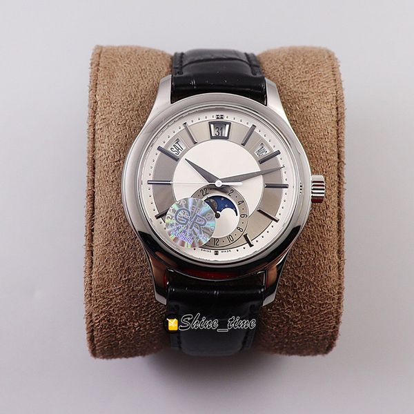 

gr complications annual calendar 5205g-001 caliber 324 s qalu 24h/206 automatic white dial moon phase mens watch silver designer watches, Slivery;brown