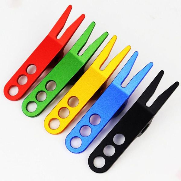 

aluminum alloy golfer putting green fork golf divot marker tool pitch lawn maintenance/groove clean/mark ball training aids