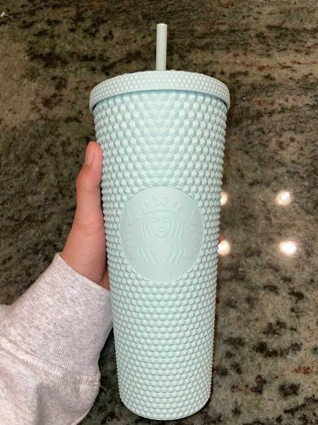 

2021 starbucks matte mint 24oz studded tumbler grande holiday cold cup coffee