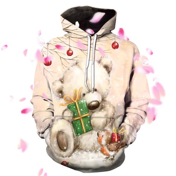 

new men women 3d santa halloween claus harajuku print hoodiel sweatshirt nightmare before christmas hoodies funny pullover, Black