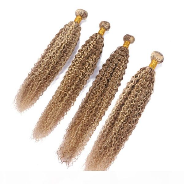 

#27 613 piano color peruvian human hair weaving 4pcs kinky curly weft extensions highlight mixed piano color virgin human hair weave bundles, Black