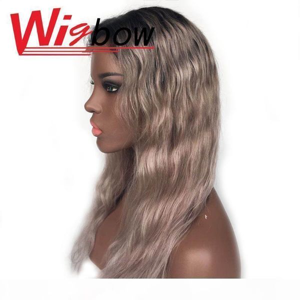 

short straight grey wigs human hair peruvian closure wig for women 150 density grey colored human hair brown lace wig with bangs, Black;brown