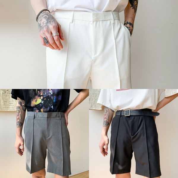 

nirben лето новой тенденция пола эластичного пояс прямо половина длины брюки nirben летних новые брюки случайные штаны тенденции пол упругой, Blue