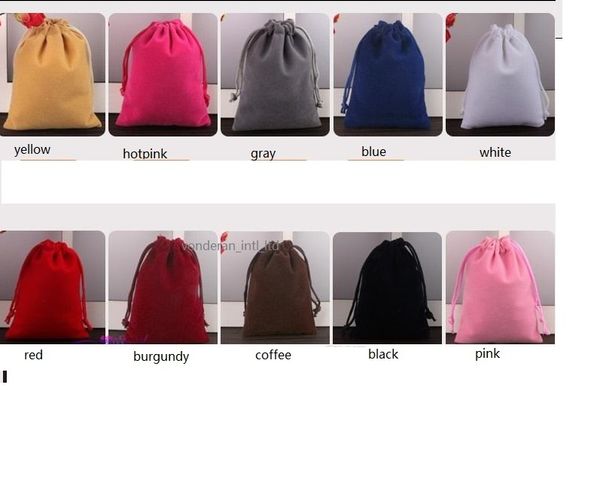 velvet drawstring bags high quanlity Gift packaging Flocked Jewelry bag Jewelries pouches Headphone packing cloth Favor Holders2485