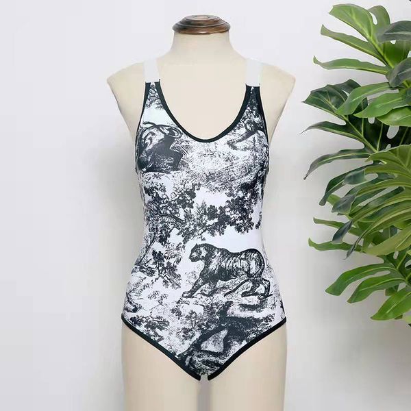 

new summer bikini swimsuit women's fashion designer letter printed one-piece swimsuit shirt two-piece cross belt pants, White;black
