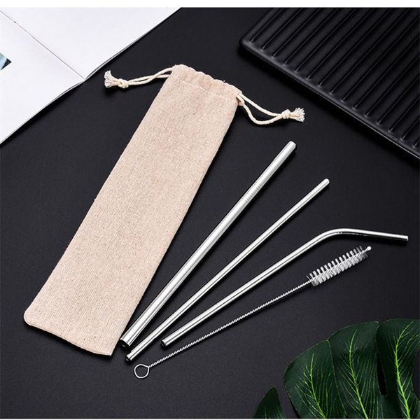 

5 шт. 304 из нержавеющей стали соломенные металлические соломинки многоразовые соломинки питьевые соломинки набор с чистой кистью для кружки