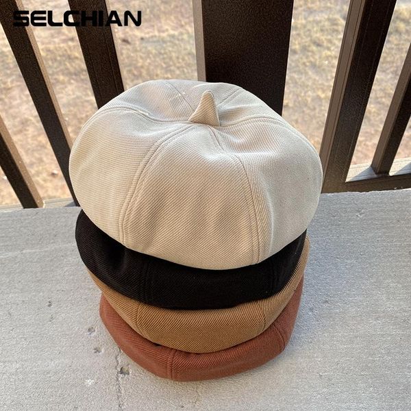 

unisex beret женщины twill хлопок восьмиугольная шляпа британская тыква шляпа all-match failer newsboy носимый во всех сезонах, Blue;gray