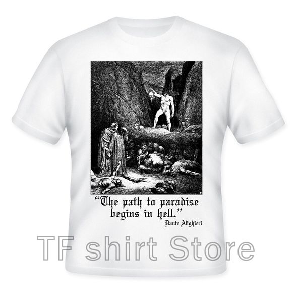 

funny print men t shirt women cool tshirt dante alighieri inferno - new white cotton tshirt sport hooded sweatshirt hoodie