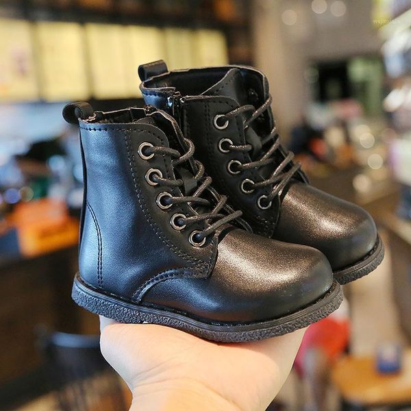 

boots 2021 autumn fashion british style children' girls1, Black;grey