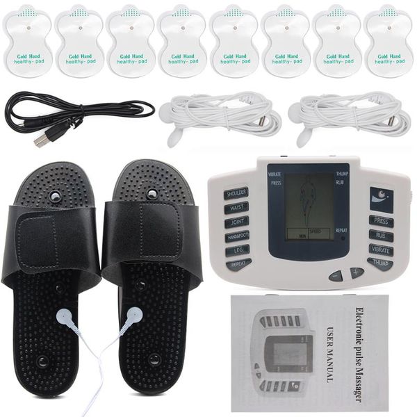 

tens massager digital therapy acupuncture pads machine massage shoes set