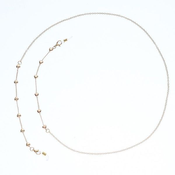 

2020 chic fashion simple gold color heart beads reading glasses chain eyeglass cord holder lanyard strap sunglasses accessories h jllgyx