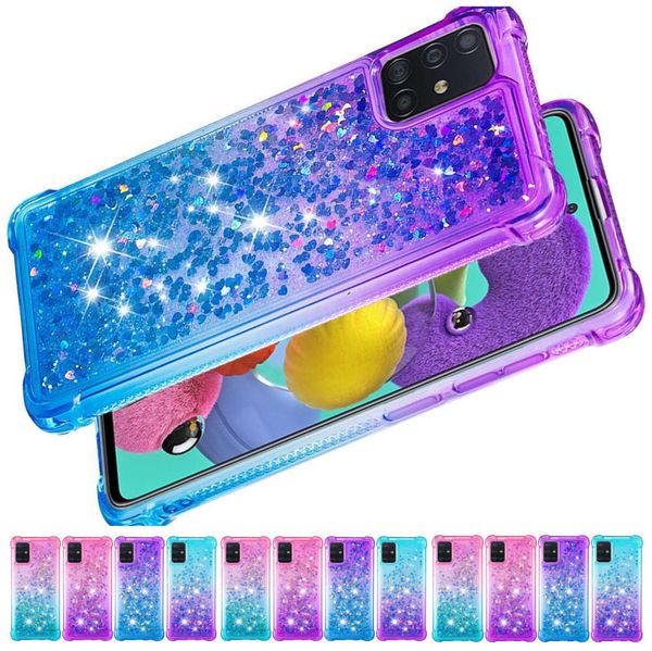 

woman glitter quicksand case for samsung galaxy a01 a21 a51 a71 a81 a91 a20 a30 a50 cute sparkling liquid phone back cover d03e