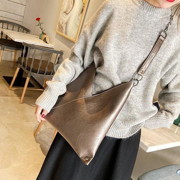 

2020 fashion women shoulder bag pu leahter large capacity gold tote bag female new design crossbody