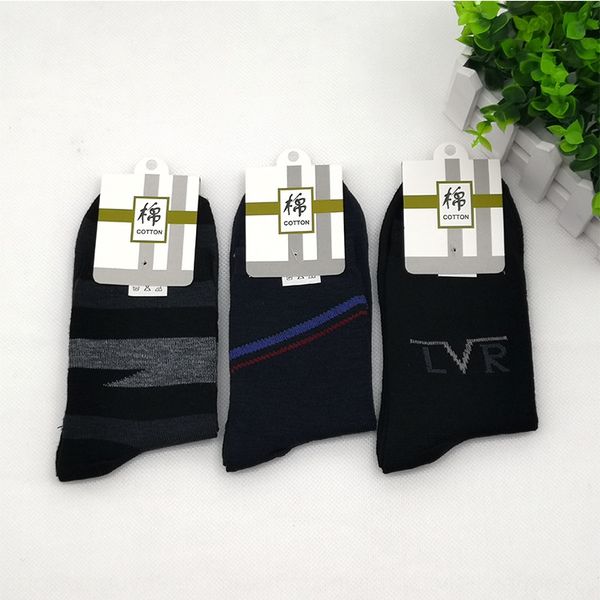 

d005 independent packaging men's and women's cotton autumn and winter polyester cotton old socks gift socks eettx, Black