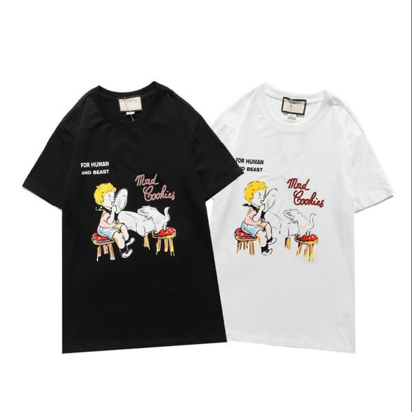 

men's t-shirt 21 fashion new breathable trendy patterned women's short sleeve t-shirt size s-2xl, White;black