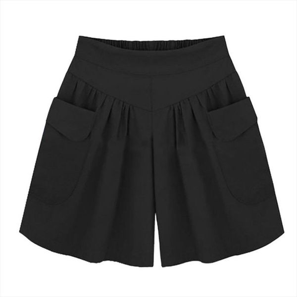 

women short pants plus size solid loose pants for women new design big pockets lady summer casual shorts 2019, White;black