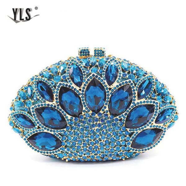 

flower evening crystal bag golden stones rhinestone clutch evening bag female party purse wedding clutch