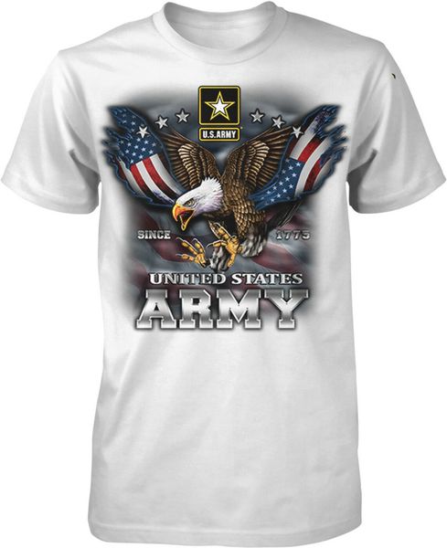 

us армии, с 1775 года eagle с американским флагом уингз «s t shirt новые смешной slim fit street wear тис рубашка спорта толстовка с капюшон