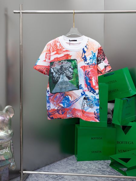 

2022ss spring and summer new high grade cotton printing short sleeve round neck panel t-shirt size: -l-xl-xxl-xxxl color: black white a51, White;black