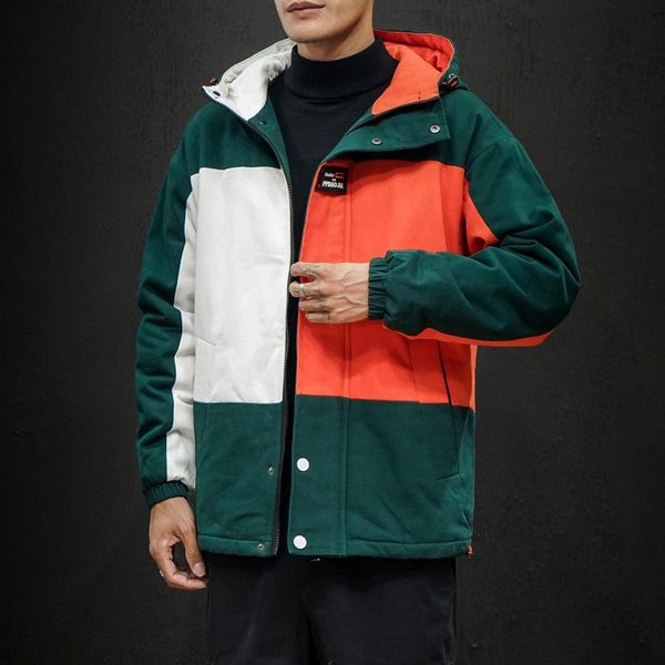 

men's down & parkas winter black wall lamb swool coat clothes thicker large cotton-padded warm outwear hooded cotton dress