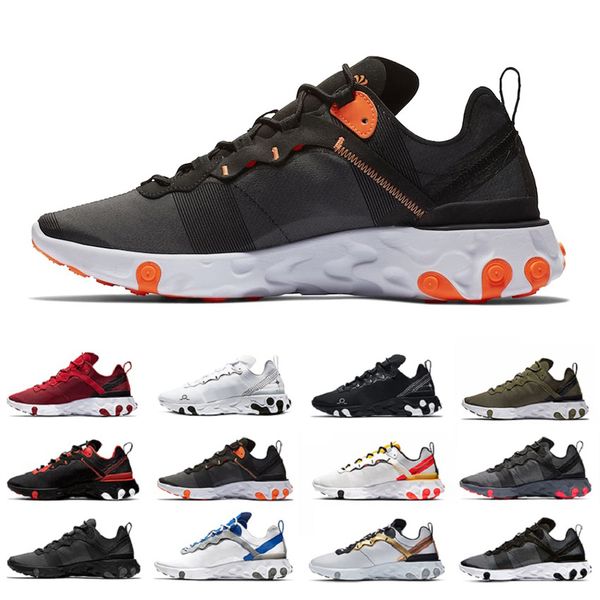 

total orange react element 55 mens running shoes react 55s script tour yellow taped seams olive men women trainer sports sneakers, White;red