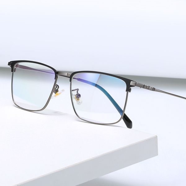 

new business men's metal eyebrow half frame trend korean flat light with myopia glasses designer jjkd, White;black