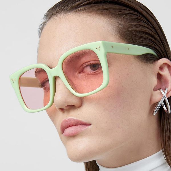 

sunglasses 2021 korean fashion lady square frame slimming, White;black