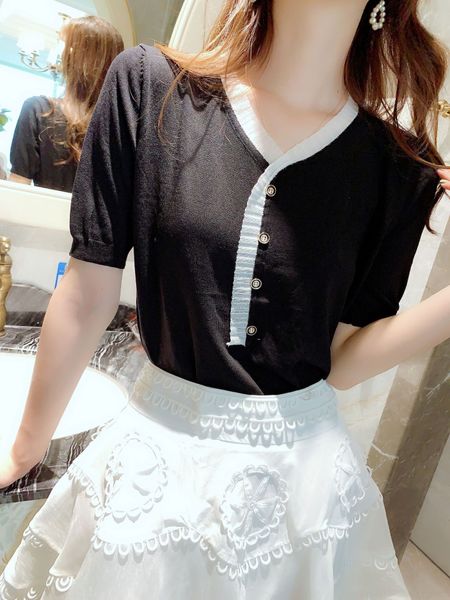 

bhokb sweetyoungfairyfeminine mesh metallic2020 summer new versatile sweetyoungfairyfeminine mesh metallic2020 summer new knitwear knitwear, White;black