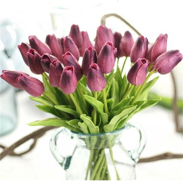 

uvp9su factory price real latex tulips artificial pu flower bouquet touch flowers for home decoration wedding decorative option 4 n